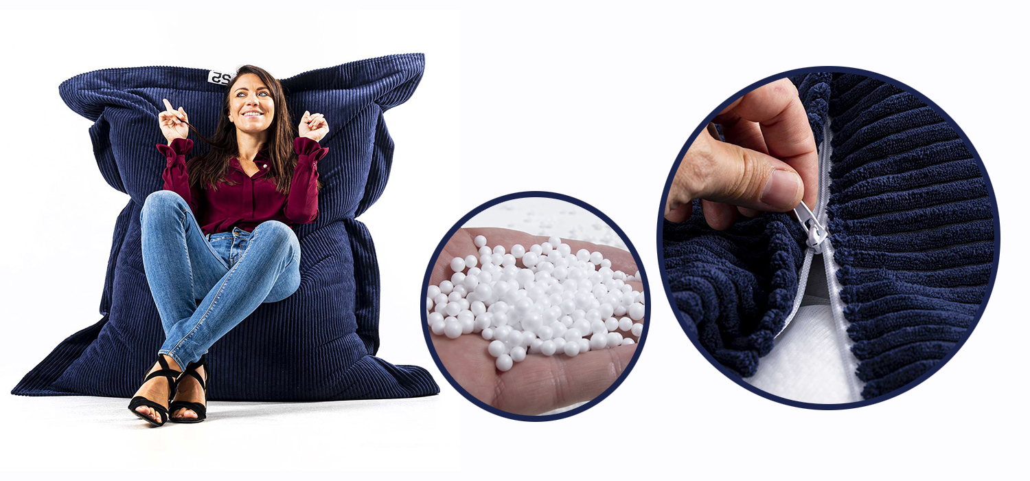 Billes de polystyrène M1 anti-feu: sécurité et confort pour vos poufs Remplir ou recharger des poufs avec nos billes de polystyrène M1 anti-feu n’est que sécurité et confort. Des normes strictes sont les garanties d’une répartition précise, d’un bon maintien et d’une grande assise. Choisissez la qualité et l’absence de soucis.